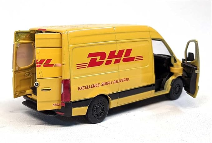 KiNSMART - Mercedes-Benz Sprinter UPS Edition Cargo Van 1:48 O Scale 5" Die Cast Metal Model Toy Van, Pull-Back Action (DHL)