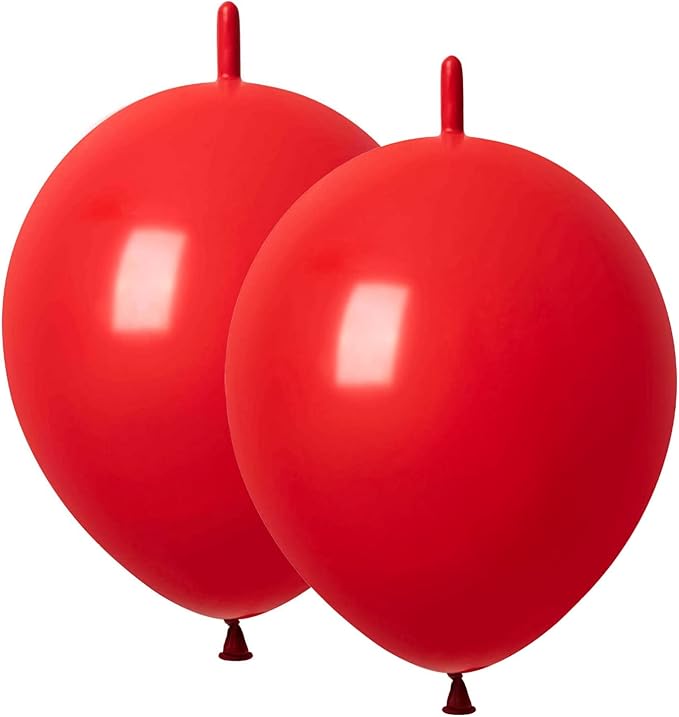 ADIDO EVA Link Balloons Red 10 Inch Latex Quick Linkale Balloon 80 Pcs for Birthday, Halloween, Christmas, Party Festival Decorations