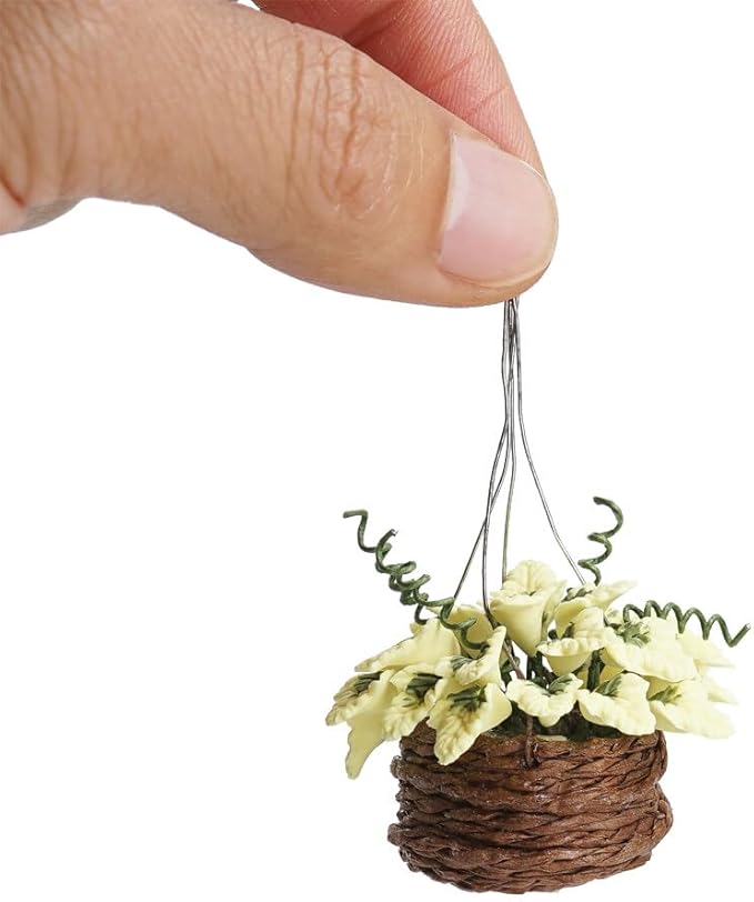 Odoria 1/12 Miniature Hanging Plants Mini Tiny Potted Plant Miniatures Dollhouse Decoration Accessories Doll House Accessory, 2Pcs