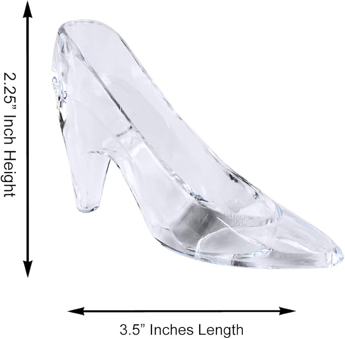 Super Z Outlet Plastic Mini Cinderella Princess Inspired Slipper High Heel Shoe Party Decoration for Weddings, Birthday Party, Table Serving, Candy & Other Event Favors (8)
