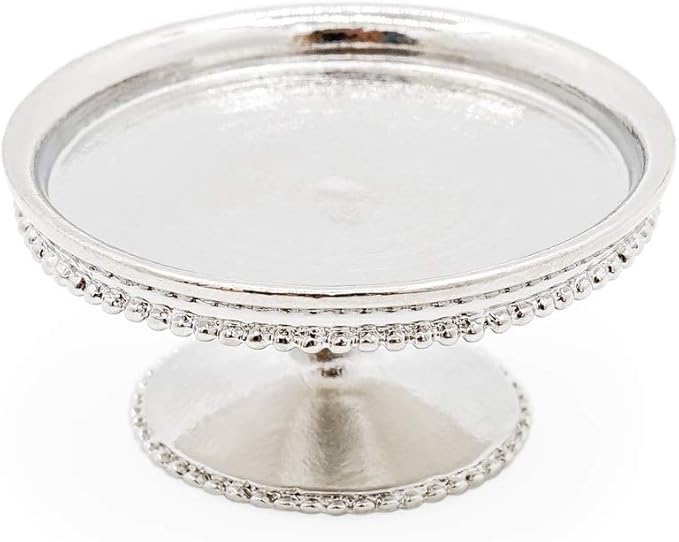 Odoria 1/6 Miniature Cake Stand Dollhouse Decoration Accessories, Silver