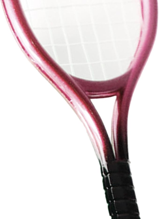 Mini Tennis Racket and Ball Set Mini Tennis Decor Miniature Tennis Kit Adults, Pink