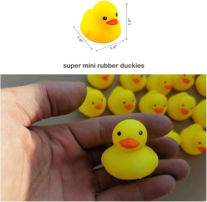 YUERFEILA Bath Duck Toys 30 PCS Mini Rubber Ducks Squeak and Float Duckies Baby Shower Toy Party Decoration for Toddlers Boys Girls(1.6'')
