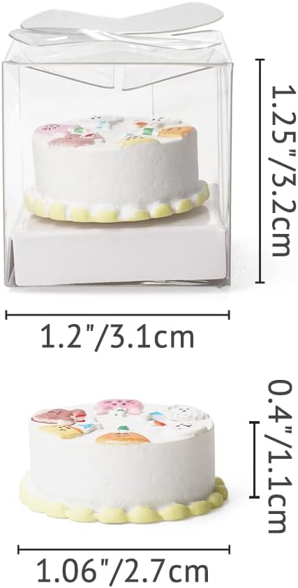 Odoria Dollhouse Birthday Cake Miniature: 1/12 Scale Dessert Pastries Bakery for Party Picnic - Mini Realistic Baking Food Resin White 2Pcs