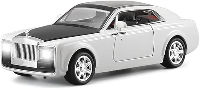 EROCK 1/24 Rolls-Royce Sweptail Toy Car Alloy Diecast Collectible Model Car for Kids Gift, Pull Back Toy Car with Sound and Light, Classic Double Door, Car Logo Can be Folded