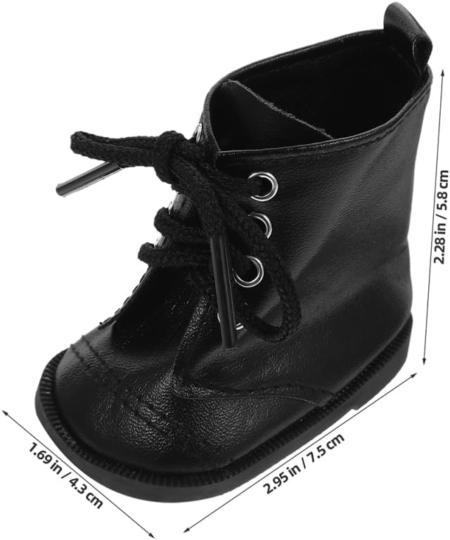 BESPORTBLE 18 Inch Girl Doll Boots 2 Pairs PU Leather Dollhouse Footwear Accessories for Girls Miniature Doll Shoes for Dress Up and Play