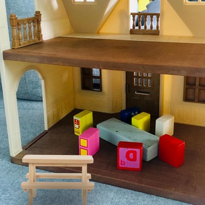 Besportble Mini Wooden Picnic Table and Chair Set 3.23In Dollhouse Furniture Miniature Table and Tiny Chairs Decorative Model for Dollhouse Accessories and Scene Layout