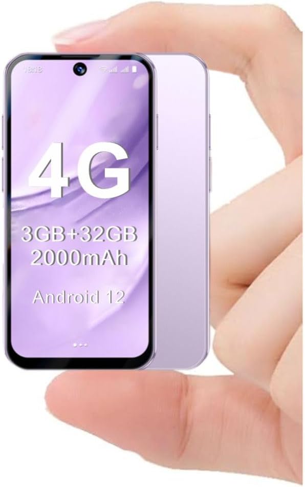 LMZYESHY Mini Phone for Kids,Unlocked Kid Phone,3.88inch HD Touch Screen,4G, Dual SIM,Face ID,Android 12,Kids Cell Phone(3GB+32GB,Pink)