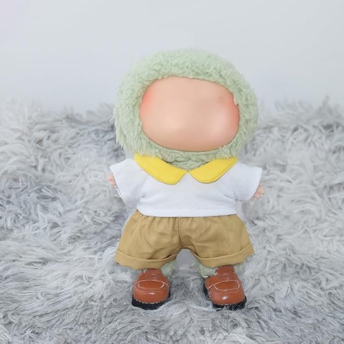 Compatible with Labubu Doll Shoes for 17cm Doll,Shoes Used for Labubu Accessories (B-Light brorn)