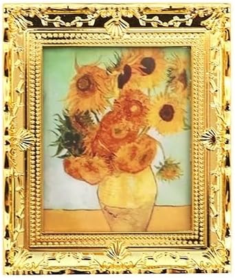 Dollhouse Accessories 1Pc Miniature Simulation Oil Painting Decor Miniature Scene Model (Yellow)