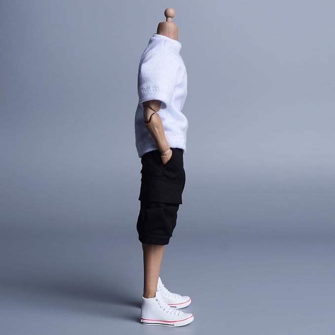 Meetoget 1/12 Scale Male Figure Doll Daily Sports Canvas Shoes Action Figure PU002US,White