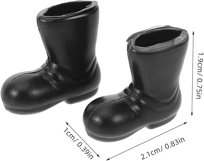 TOYZFRIENDY 100pcs Santa Claus Boots for Dolls Charming Christmas Decorations for DIY Crafts for Holiday Table Centerpieces Black Miniature Shoes