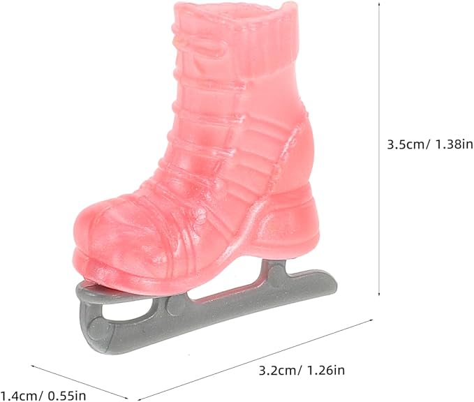 BESTonZON Mini Skate Toys for Dolls 4 Pairs Adjustable Plastic Roller Skates with Accessories Dollhouse Decor DIY Craft