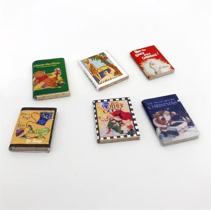 Dollhouse Decoration Accessories, 1:12 Dollhouse Miniature 6 PCS Comic Books Set