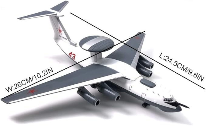 A-50M Mainstay 1/200 Scale Airplane Model Soviet Workhorse AWACS Metal Die-Cast Fighter Model for Collectibles and Gifts