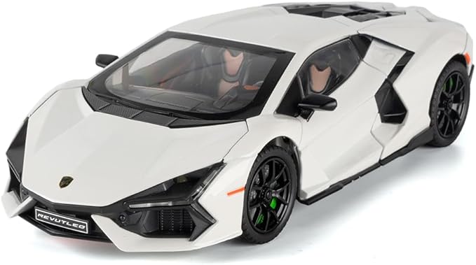 Alloy Collectible 1/24 White Lambo Revuelto Toy Pull Back Vehicles Diecast Cars Model with Light & Sound