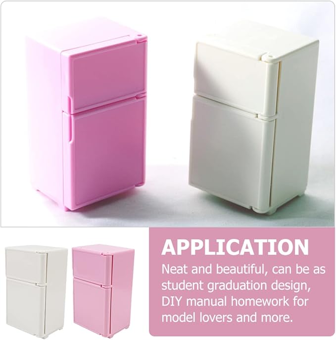 Kisangel 2pcs Doll House Refrigerator Mini Fridge Toy Dollhouse Fridge Miniature Toys Dollhouse Refrigerator Toy for Kids Dollhouse Furniture