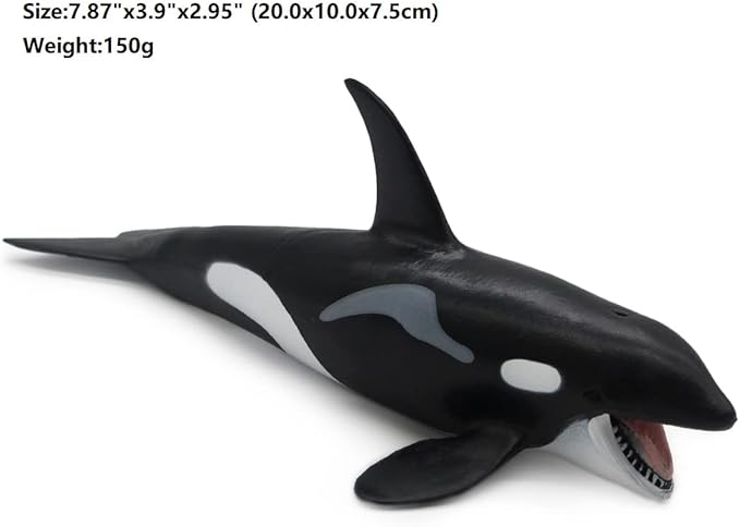 Wei Long Killer Whale Toy Model Figure - Miniature Figure - Sea Animal - Birthday Gift - Plastic - 3.9 x 2.95 x 2.95 inches
