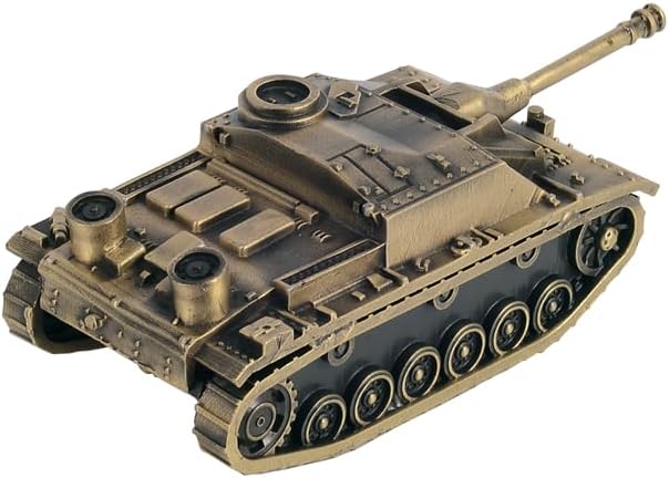 1:72 German Stug III Ausf.G Assault Gun Tank All-Metal die-Casting Model Military Model Furniture for Display (Bronze)