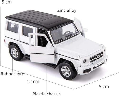 1:36 Scale Benz G63 Car Model for Kids, Alloy Pull Back G Wagon Vehicles Toy Car for Toddlers Kids Boys Girls Gift (White)