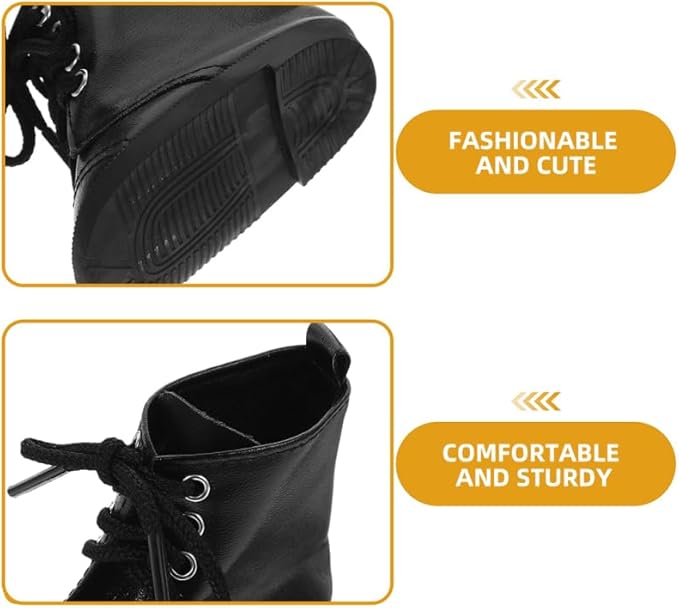 BESPORTBLE 18 Inch Girl Doll Boots 2 Pairs PU Leather Dollhouse Footwear Accessories for Girls Miniature Doll Shoes for Dress Up and Play