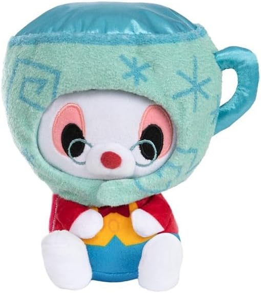 Disney Store Official Mini Mix-Its Plushies – White Rabbit - Cute Stuffed Animals - Mix & Match Detachable Hats - Hook and Loop Strap - Plush Toys for Kids and Collectors, 7 Inch