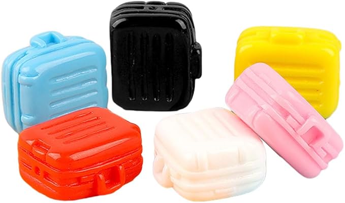 6Pcs Mini Suitcase Party Favor Box Realistic Small Doll Luggage Dollhouse Decor Accessories for DIY Micro-Scene Layouts Chic Adornments Tiny House Display 1.08 * 0.94 * 0.59inch