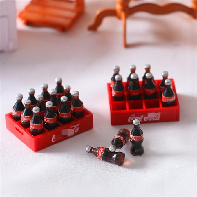 Dollhouse Kitchen Accessories, 1:12 Dollhouse Miniature 12 Piece Soft Drink with Tray