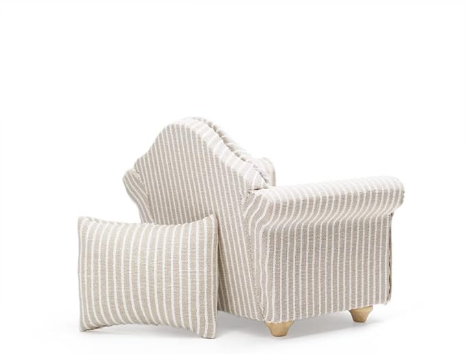 Odoria 1/12 Miniature Chair Armchair Dollhouse Furniture Accessories, Khaki