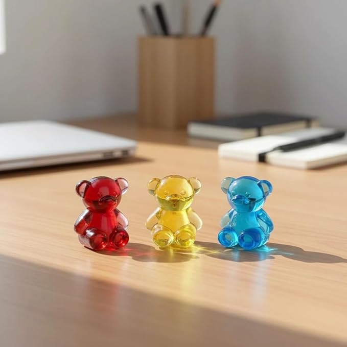 200 Pcs Acrylic Sensory Bin Filler Plastic Bears Figurines Tiny Resin Animals to Hide Bulk,Birthday Party Favors,Cute Table Decors,Art Crafts,10 Colors