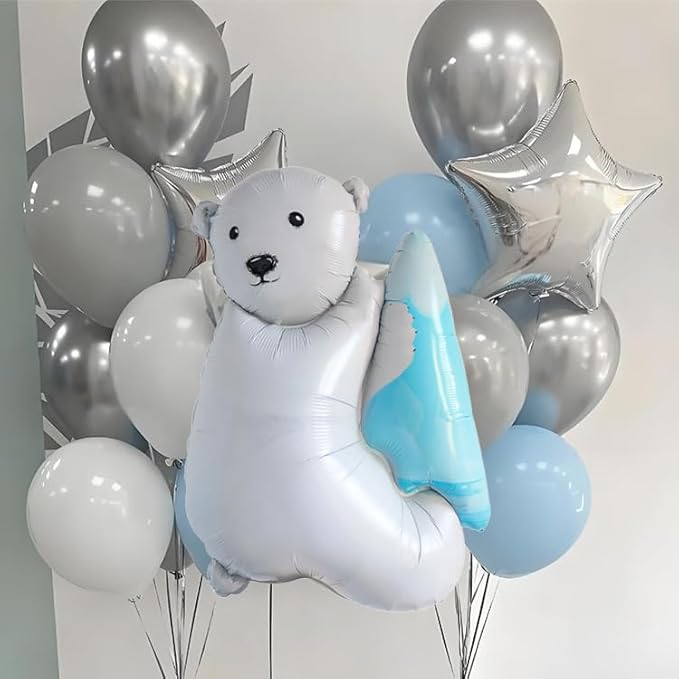 38 Polar Balloons Winter Balloons Polars Bear Balloon Penguin Winter Birthday Decorations Animal Theme for Winters Baby Shower Decoration Polar Bear Christmas Decorations Supplies