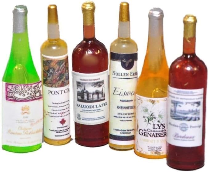 Melody Jane Dolls Houses Selection of Wine Bottles Miniature Bar Pub Dining Room Accessory