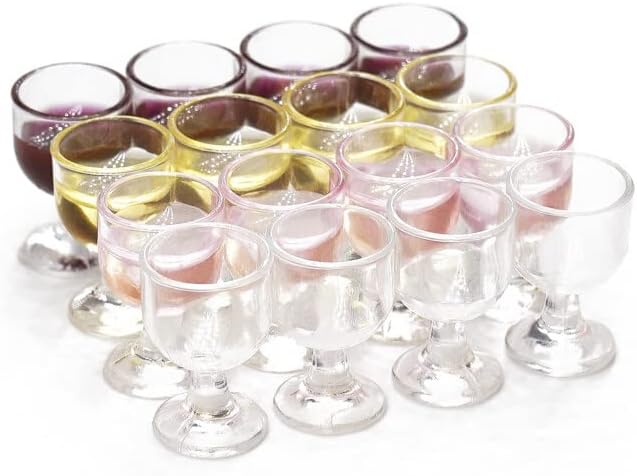 Odoria 1/12 Miniature Wine Glasses Dollhouse Decoration Accessories, 16Pcs