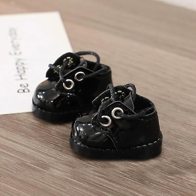 Compatible with Labubu Doll Shoes for 17cm Doll,Shoes Used for Labubu Accessories(P-Black)