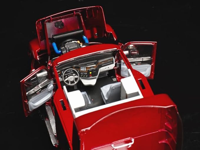Diecast Masters 1:32 Scale Peterbilt Model 579 Ultraloft - Opening Hood & Doors - PACCAR Engine | Transport Series | Legendary Red Cab in Flip Box Model 71091