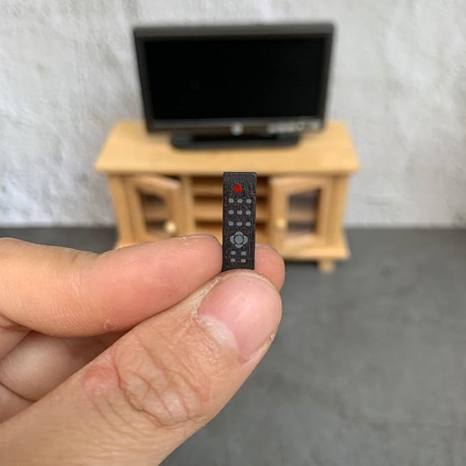 Dollhouse Decoration Accessories,1:12 Fireplace TV Miniature Furniture Room Wooden Vintage Fireplace Mini Furniture