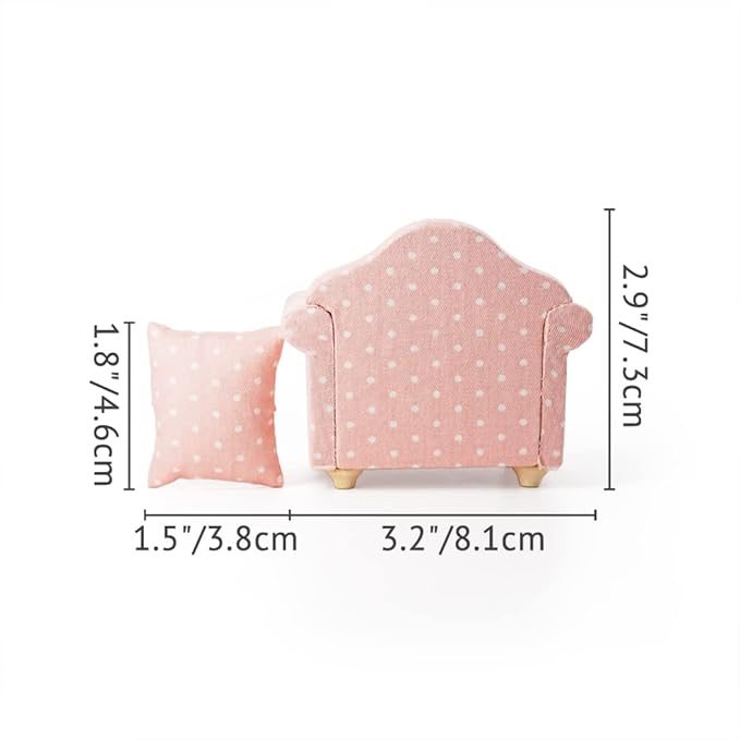 Odoria 1/12 Miniature Chair Armchair Dollhouse Furniture Accessories, Dots