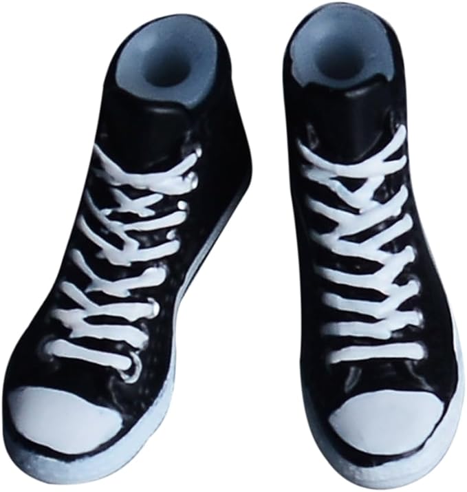 Meetoget Figure Male Doll Daily Sports Shoes 1/12 Scale high-top Knapsack for Action Figure PU004US,Black