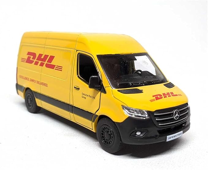 KiNSMART - Mercedes-Benz Sprinter UPS Edition Cargo Van 1:48 O Scale 5" Die Cast Metal Model Toy Van, Pull-Back Action (DHL)