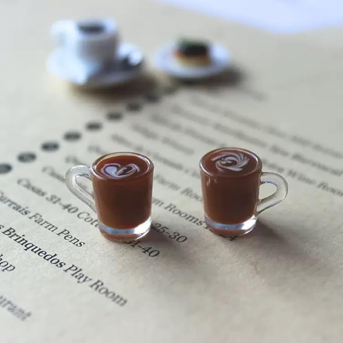 8Pcs Miniature Coffee Cups Model Sets Dollhouse Ornament Dollhouse Decoration Mini Decor Doll House Accessories