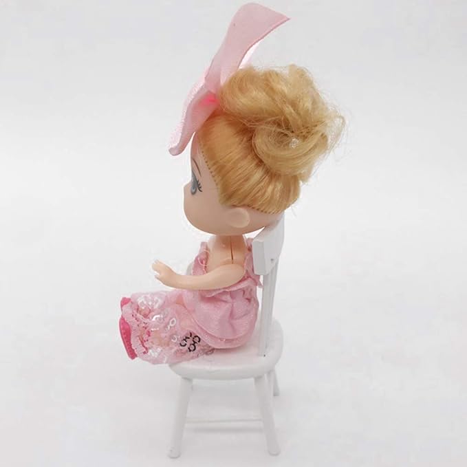 1PCS Doll Chair, Dollhouse Chairs, Miniature Chair, Portable 1:12 Doll House Furnitu, for Wedding, Dollhouse Dinning Room Home Decor Photography Props, 3.3x1.8x1.6 inch, White