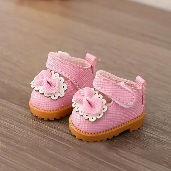 Compatible with Labubu Doll Shoes for 17cm Doll,Shoes Used for Labubu Accessories (GZA-Pink)