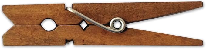 LWR CRAFTS Wooden Small Clothespins 1-7/8" 4.8cm 50 Pieces Per Pack (Jacobean)