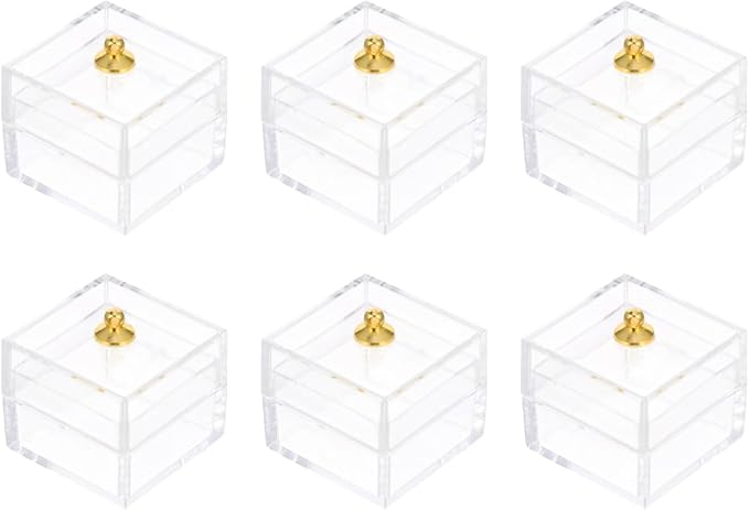 Wakauto 10Pcs Transparent Dollhouse Mini Storage Box for Candy Display and Decoration Clear Bottles 1 12 Doll House Plastic Containers for Crafting and Miniature Dollhouse Accessories