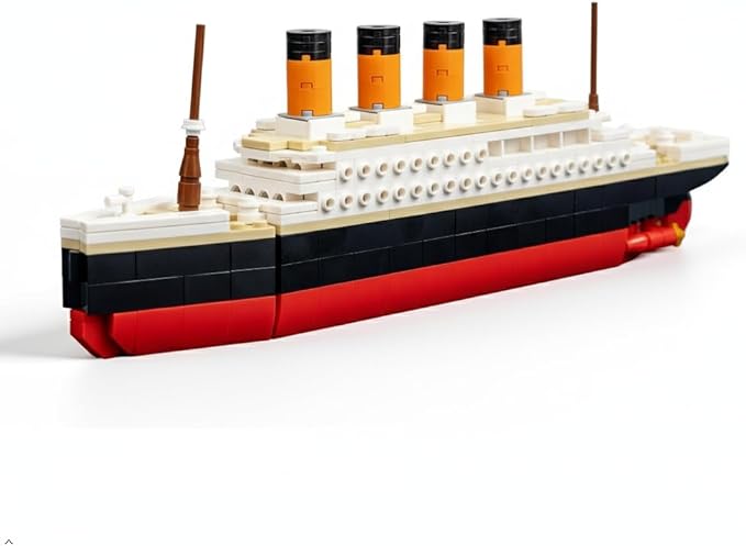 Brick Loot Titanic Building Set – 390-Piece Lego Compatible Ship Model Kit for Adults & Kids, DIY Mini Bricks 3D Puzzle STEM Toy, Collectible Display, Gift for Ship Lovers (Large)