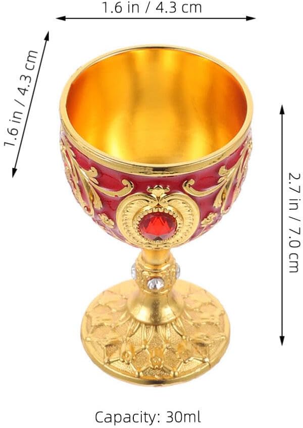 Zerodeko 2Pcs Metal Wine Cups 1Oz Small Goblets European Style Mini Chalices for Whiskey Cocktail Home Bar Entertaining