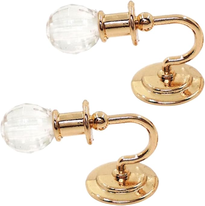 1 Pair Miniature Wall Lights Decorative Doll House Scene Accessories Finish for Enhanced Realism Miniature Decor