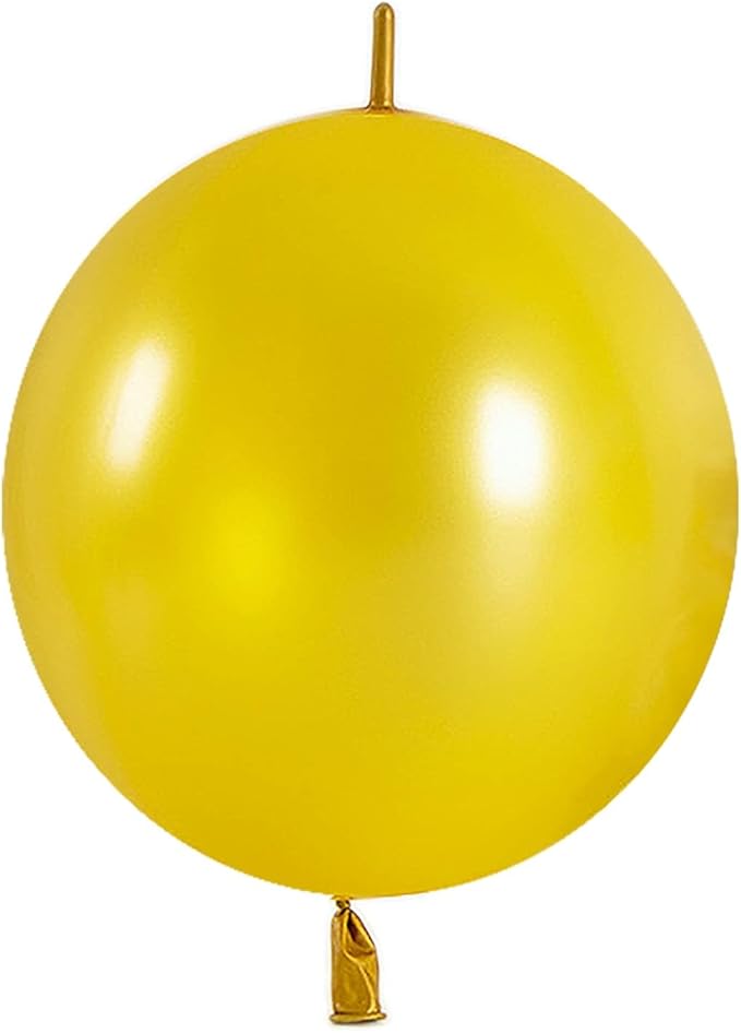 IN-JOOYAA 6 Inch Gold Latex Link Balloon 50 Pcs Quick Link Balloons for Party Decoration