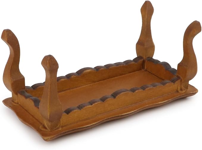 Miniature Furniture End Table 1:12 Furniture for Dollhouse Long Side Table Miniature Room Ornaments Living Room Bedroom Library Scene Decoration (Brown)