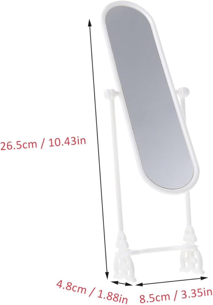 2Sets Miniature Rotating Mirror Decor Doll House Ornaments Realistic Bedroom Accessories for Dollhouse Decoration Present for DIY Enthusiasts